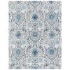 3' x 5' Coastal Blue Grey Damask Indoor Area Rug
