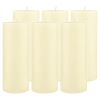 Stonebriar Unscented 3" x 8" 1-Wick Ivory Pillar Candles, 6 Pack