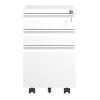 3 Drawer Mobile File Cabinet with Lock,Metal Filing Cabinets for Home Office Organizer Letters/Legal/A4,Fully Assembled,White