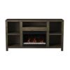 Bridgevine Home Joshua Creek 62 inch Electric Fireplace TV Stand for TVs up to 70 inches, Minimal Assembly, Barnwood Finish