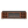 Bridgevine Home Graceland 86 inch Fireplace TV Stand Console for TVs up to 100 inches, Minimal Assembly, Black with Bourbon finish