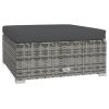 8 Piece Patio Lounge Set with Cushions Poly Rattan Gray