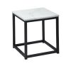 End Table/Side Table/Night Stand;  Upgrade Version with Metal Frame Box - dark brown