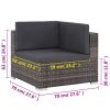 8 Piece Patio Lounge Set with Cushions Poly Rattan Gray