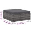8 Piece Patio Lounge Set with Cushions Poly Rattan Gray