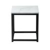 End Table/Side Table/Night Stand;  Upgrade Version with Metal Frame Box - dark brown